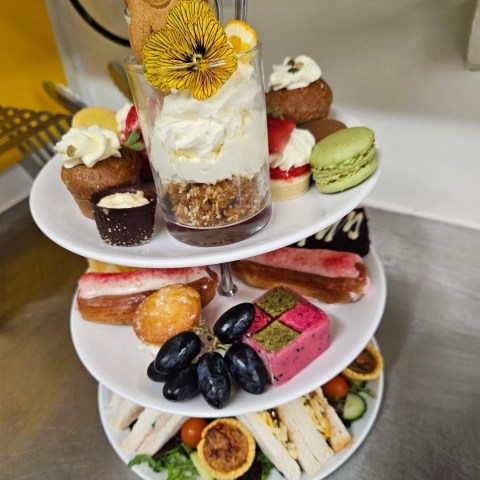 a plate of food on a table