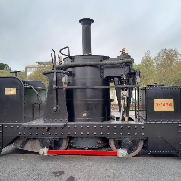 a truck that is sitting on a train